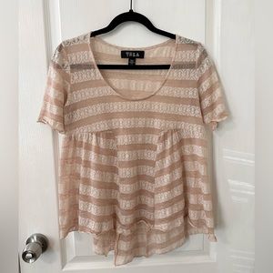 Urban Outfitters Lace Short Sleeve Tee
